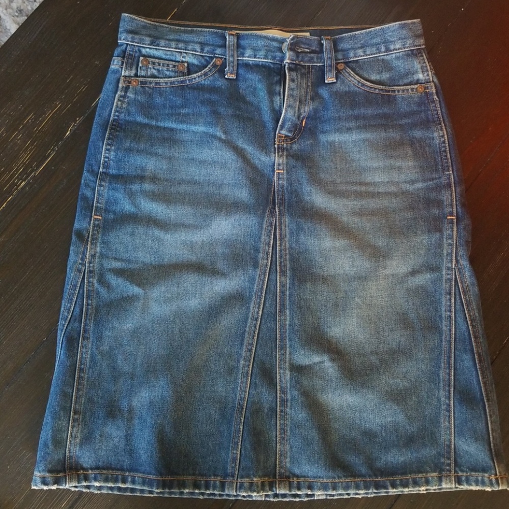 GAP jean denim midi skirt